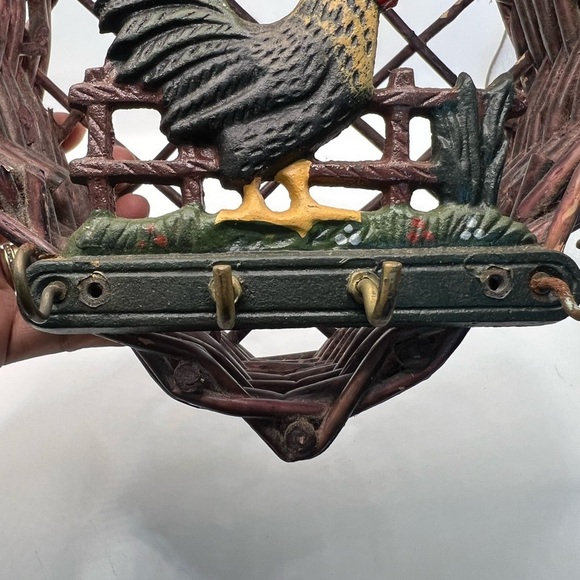VTG - Heart shaped wall-mounted key hook/rack with Rooster - Picture 8 of 9